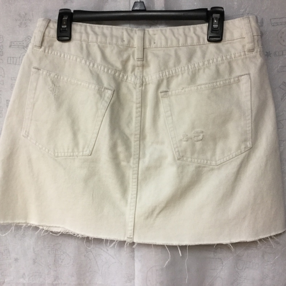 Free People Denim Skirt White 31 Mini Cotton - Picture 15 of 15